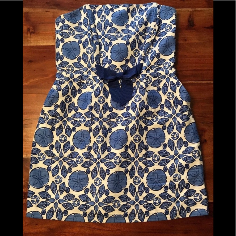Vineyard Vines Strapless Dress Size 10 Blue White